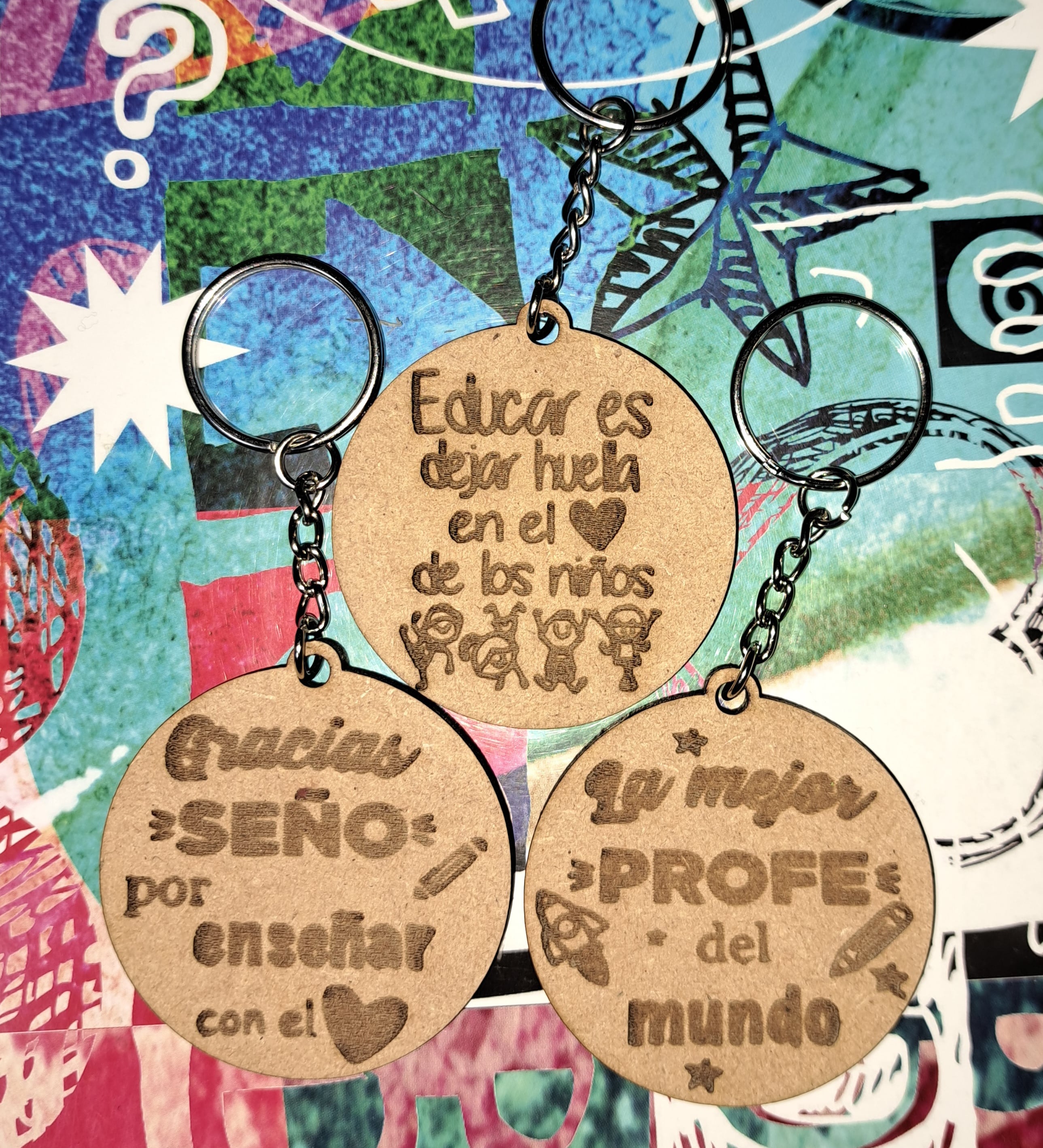 Llaveros de madera para profesores